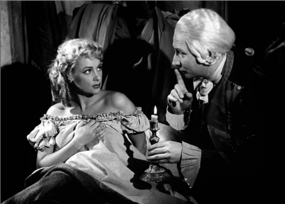 Martine Carol e Alfred Adam em Os Amores de Carolina