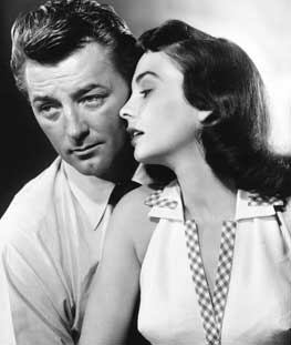 Robert Mitchum e Jean Simmons em Alma em Pânico