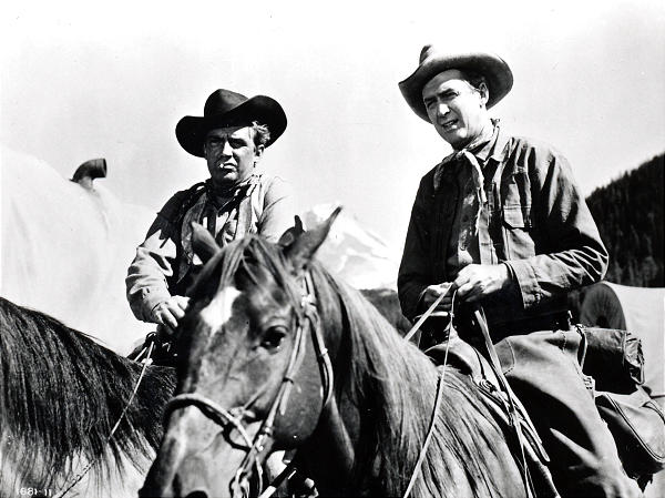 Arthur Kennedy e James Stewart em E o Sangue Semeou a Terra