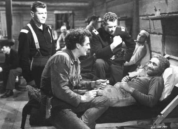 Robert Preston, Victor Mature, Guy Madison e James Whitmore em O Tirano da Fronteira