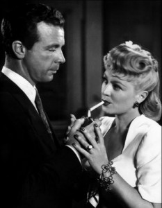 Dick Powell e Claire Trevor em Até a Vista, Querida