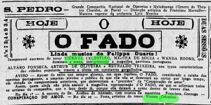 Anúncio de O Fado (ainda com Vicente Celestino)