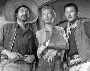 Pedro Armendáriz, Harry Carey Jr. e John Wayne em Os Três Padrinhos