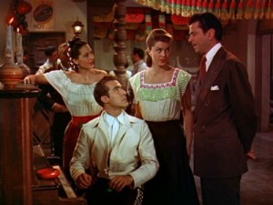 CYd Charisse, Esther Williams, John Carroll e Ricardo Montalban em Festa Brava