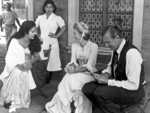 Katy Jurado, Grace Kelly e Gary Cooper em um intervalo da filmagem de Matar ou Morrer