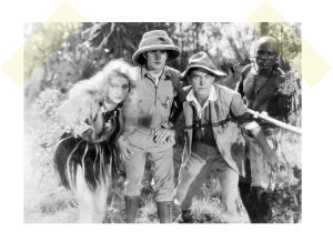 Edwina Booth, Duncan Renaldo e Harry Carey em Trader Horn