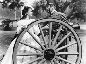 Olivia de Havilland e Errol Flynn em O Intrépido General Custer