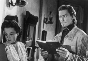 Olivia de Havilland e  Errol Flynn em O Intrépido General Custer
