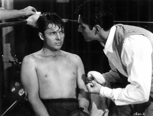 The seventeenth movie of Audie Murphy; Starring Audie Murphy, Barbara Rush, Jeff Morrow, John McIntire, Tommy Hall, Howard St. John, Chico Vejar, Art Aragon, and Cisco Andrade. Summary: Audie portrays a scrappy young boxer from Jersey City named Tommy Shea. A young man from the wrong side of the tracks, he ends up getting noticed by a wealthy industrialist named Robert Mallinson. Mallinson invites Shea to train at his estate. When Shea does, he falls for Mallinson's pretty daughter Dorothy who is played by Barbara Rush. Shea is worried that he doesn't have enough money to support Dorothy in the lifestyle she is accustomed to. To raise money, Shea decides to work for a crooked fight-promoter which means he has to fire his honest manager. As the big fight approaches, Shea begins to have second thoughts about throwing the fight. Shea ends up proving to the world that he is a champion, despite the fact that he is given a terrible beating, while held down, by the crooked fight promoter. In the final scene, Shea's opponent is with the professional boxer Chico Vejar.