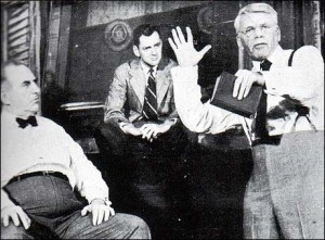 Paul Muni, no teatro em Inherit the Wind