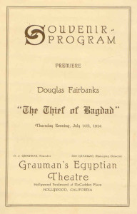 Programa da estréia de O Ladrão de Bagdad