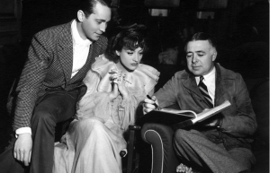 Franchot Tone, Joan Crawford e Clarence Brown ensaiam