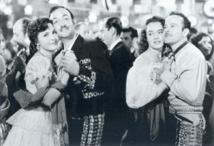 Carmelita González, Jorge Negrete, Yolanda Varela e Pedro Infante em Dos Tipos de Cuidado