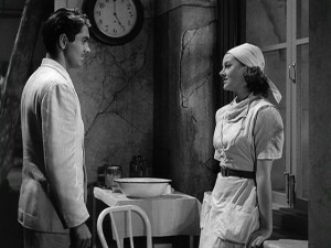 Tyrone Power e Myrna Loy em E As Chuvas Chegaram