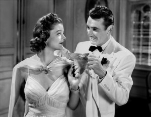 Myrna Loy e George Brent em E As Chuvas Chegaram