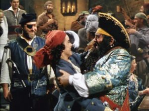 Jean Peters e Thomaz Gomez em A Vingança dos Piratas